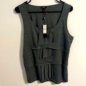 Talbots gray ruffled tank. NWT size L